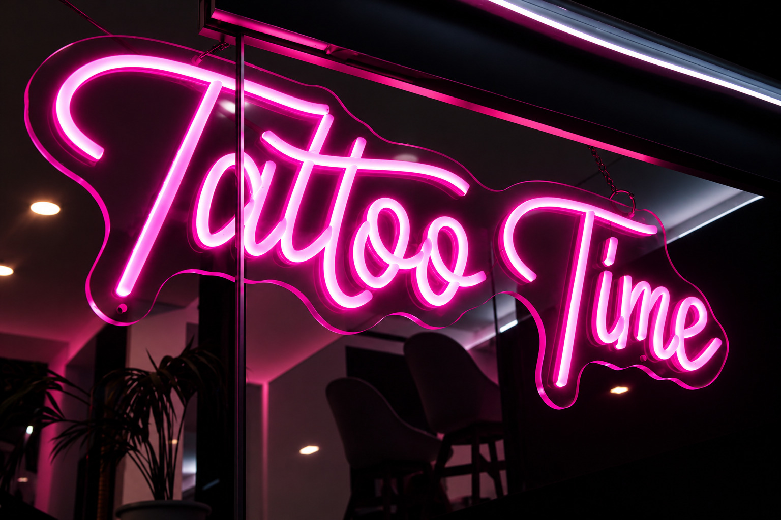 Tattoo Time neon pink sign